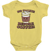 no talkie before coffee! Baby Onesie
