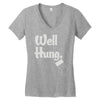 well hung Women's V-Neck T-Shirt