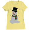christmas snowman Ladies Fitted T-Shirt