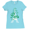 paris script eiffel tower french france Ladies Fitted T-Shirt