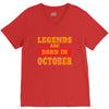 Legends Are Born In October V-Neck Tee
