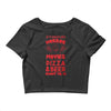 horror movies, pizza and beer Crop Top