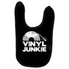 vinyl junkie white logo Baby Bibs