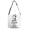 keep calm and hug a panda Adjustable Strap Totes