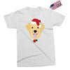 golden retriever dog with red santa's hat Exclusive T-shirt