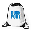 duck fuke Drawstring Bags