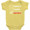 too busy playing fortnite White Logo Baby Bodysuit