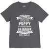 Super Cool Poppy Of A Freaking Awesome Grandson V-Neck Tee
