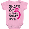 sun, sand &amp; a ring on my hand Baby Onesie