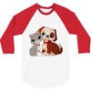 nice cat and dog 3/4 Sleeve Shirt