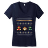 super mario chistmas Women's V-Neck T-Shirt