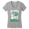 my husky is in charge! Women's V-Neck T-Shirt