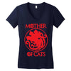 mother of cat new Women's V-Neck T-Shirt