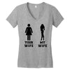 my wife your wife black design Women's V-Neck T-Shirt