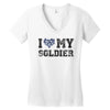 i love my soldier navy camouflage Women's V-Neck T-Shirt