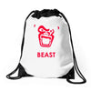 instinct attention gorilla beast Drawstring Bags