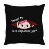 September Peeking Out Baby Girl Throw Pillow
