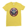 cotton captain america shield distressed, ideal gift or present Ladies Fitted T-Shirt
