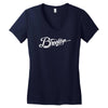 brooklyn script nyc new york city baseball jersey Women's V-Neck T-Shirt