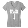 pull my cracker funny xmas christmas Women's V-Neck T-Shirt