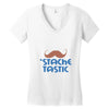 stache tastic Women's V-Neck T-Shirt