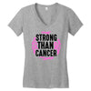 strong than cancer Women's V-Neck T-Shirt