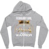 february  girl is a perfect combination of princess and warrior Zipper Hoodie