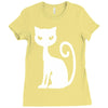 white cat funny Ladies Fitted T-Shirt
