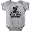 trex hates swimming Baby Onesie