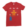 cookie monster gingerbread man ugly christmas sweater Ladies Fitted T-Shirt