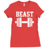 new beast dumbbell muscle Ladies Fitted T-Shirt