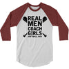 Real Men Coach Girls Softball Dad 3/4 Sleeve Shirt