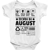 Born In August Baby Onesie