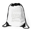 legends are born in april Drawstring Bags