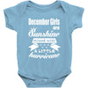 December Girls Are Sunshine Mixed With A Little Hurricane Baby Bodysuit