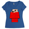 snoopy parody pug w Women's Triblend Scoop T-shirt