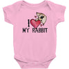 i love my rabbit Baby Bodysuit