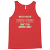 what part of binary code don't you understand Tank Top
