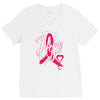 breast cancer awareness hope ribbon heart V-Neck Tee
