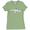 banksy style ak47 art   funny Ladies Fitted T-Shirt
