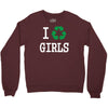 i recycle girls slogan text funny baseball jersey Crewneck Sweatshirt