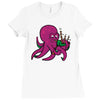 purple octopus playing the bagpipes Ladies Fitted T-Shirt