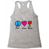 peace love wine Racerback Tank