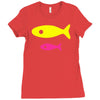 big fish little fish cardboard box Ladies Fitted T-Shirt