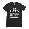 cats make me happy Ladies Fitted T-Shirt