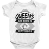 Queens Are Born In September Baby Onesie