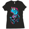 dog biker Ladies Fitted T-Shirt