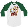 triple beagle portrait 3/4 Sleeve Shirt