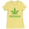 Vegetarian Pot Leaf Ladies Fitted T-Shirt