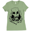 bart skull Ladies Fitted T-Shirt